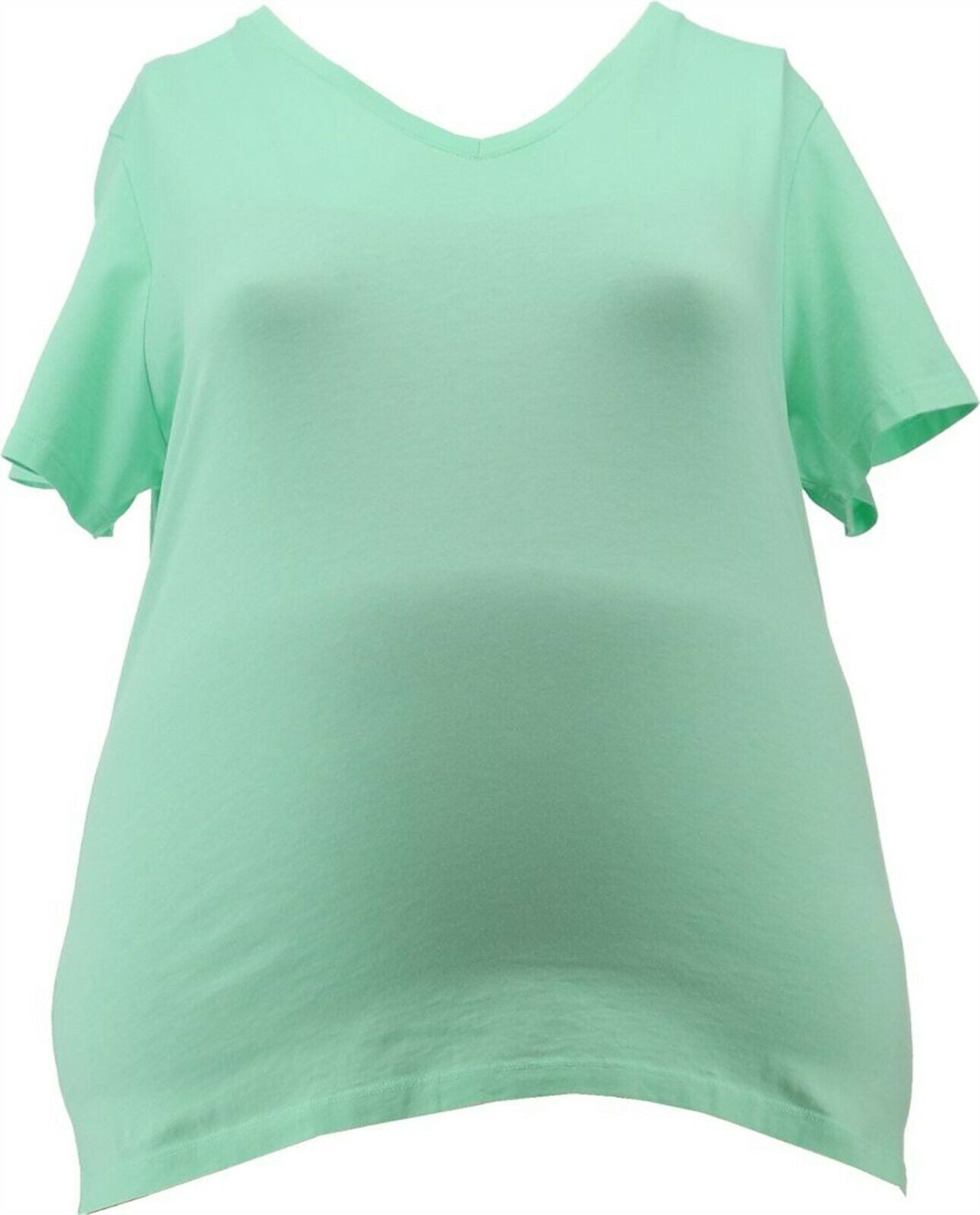 Lands' End Women's Relaxed V-Neck T-Shirt Blue Multi Ombre Stripe M NEW  411453 - Walmart.com