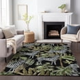 thumbnail image 6 of Addison Rugs Mayfield Washable Tropical Palms & Zebras Midnight Rectangle Rug, 5' x 7'6", 6 of 6
