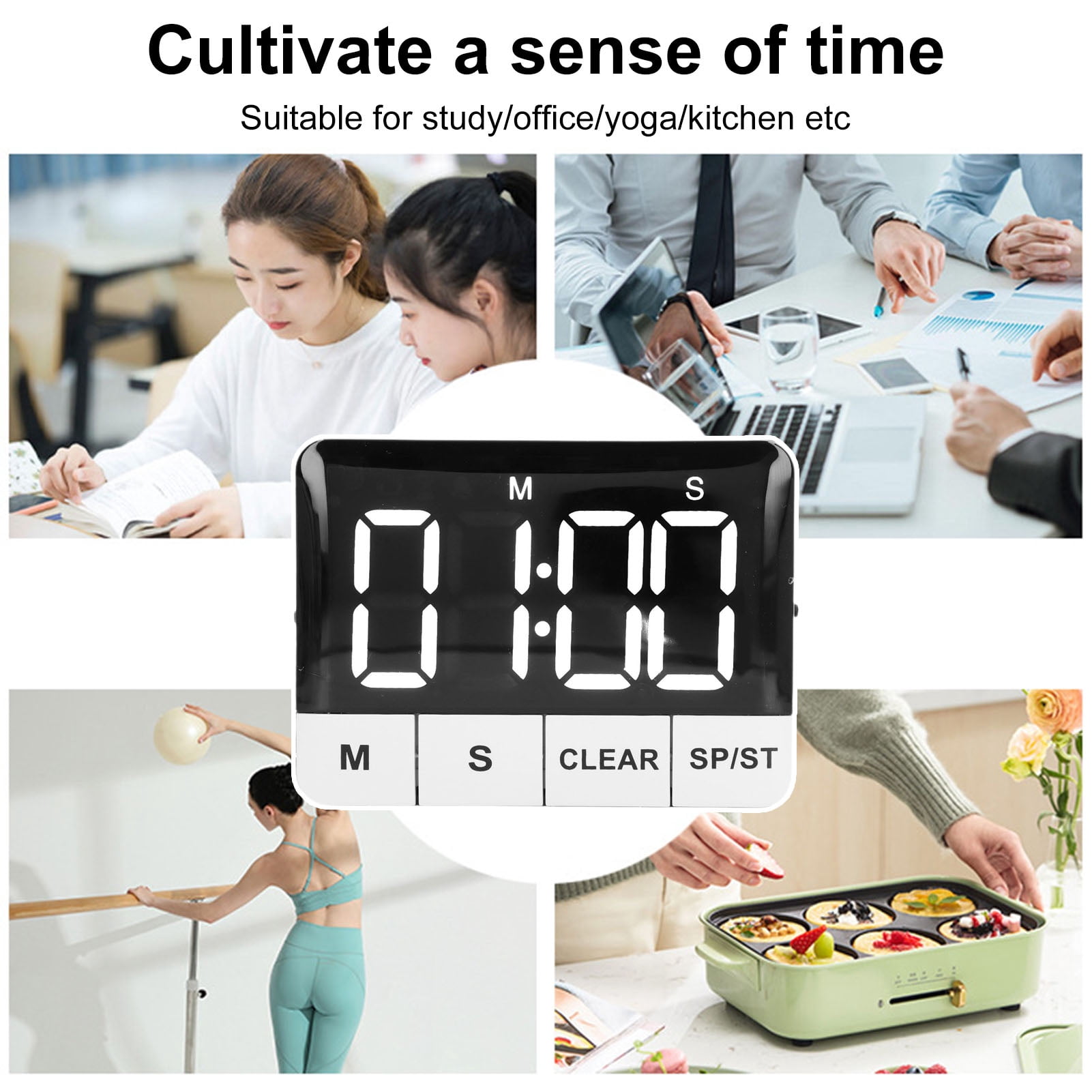 Sunjoy Tech Kitchen Timer 120dB Loud Alarm Large LED Display