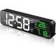 thumbnail image 1 of Reloj despertador digital, reloj de pared, reloj despertador matutino, espejo de pantalla grande digital LED con fecha de temperatura, 2 alarmas, 40 música, 6 brillo regulable, reloj USB para oficina en casa, negro Rojo Verde, 1 of 5