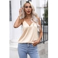 thumbnail image 4 of Ekouaer Women's Silk Satin Camisole Tank Tops V Neck Sleeveless Spaghetti Straps Blouse Casual Racerback Shirt, 4 of 6