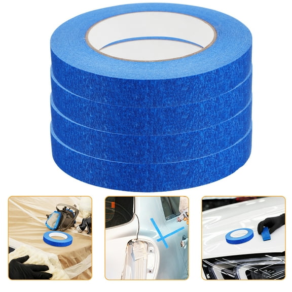 WORGEOUS 4 Rolls Removable Car Spray Tape 5000.00X1.80X0.10CM Blue