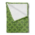 thumbnail image 2 of Mandala Soft Flannel Fleece Throw Blanket, Floral Circles Overlapping Symmetrical Design Curlicues Swirls Leaves, Cozy Plush for Indoor and Outdoor Use, 50" x 70", Green Yellow, by Ambesonne, 2 of 5