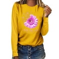 thumbnail image 2 of IROINNID Reduced Breast Cancer Pullover for Women Breast Cancer Awareness Comfy Top Long Sleeve Sweatshirt Pullover Blouse,Yellow, 2 of 4