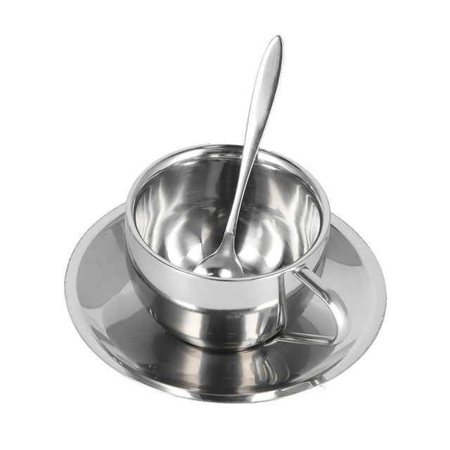Taza de acero inoxidable, juego de 3 tazas de café aisladas, taza de leche, juego de tazas de café, experiencia incomparable