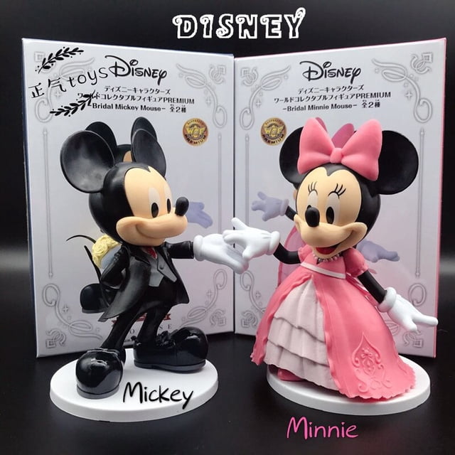 Disney Mickey Mouse Donald Duck Action Figure Toys White Wedding Dress Mickey Minnie Wedding Ornament Model Statue Doll Kid GiftDonald Duck BNo Box He Qiyong unisex