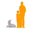 thumbnail image 2 of Baby Rainbow Unicorn Resting Life Size Statue, 2 of 7