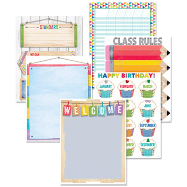Upcycle Style Classroom Essentials Chart Pack Of 6