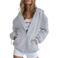 thumbnail image 1 of Sudadera con Capucha con Cierre PRETTYGARDEN 2025 Gris Talle S, 1 of 8