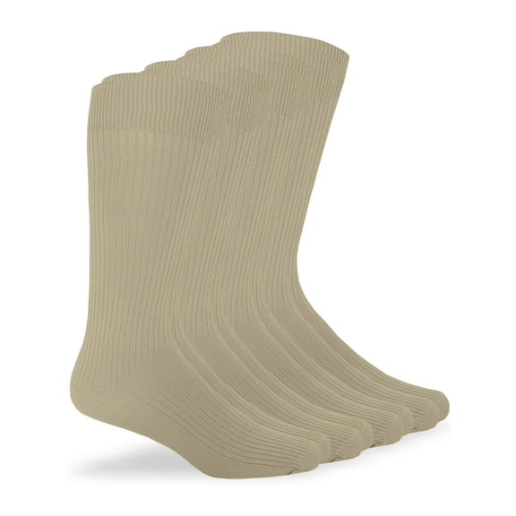 Jefferies Socks Microfiber Nylon Rib Mid Calf Dress Socks (Unisex), 4 Pack