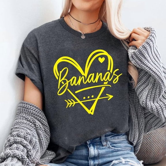 Retro Heart Bananas Graphic Aesthetic Unisex, Sizes S-5XL, Tbun