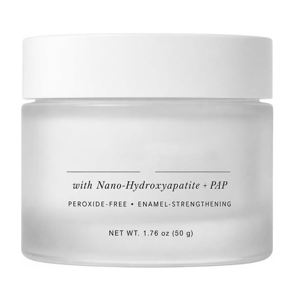 RuWeoMaa Purely White Teeth Whitening Powder with Nano-Hydroxyapatite & PAP, Peroxide-Free Enamel Strengthening Tooth Whitener, Gentle Remineralizing Whitening Paste for Daily Oral Care, 50g/1.76oz