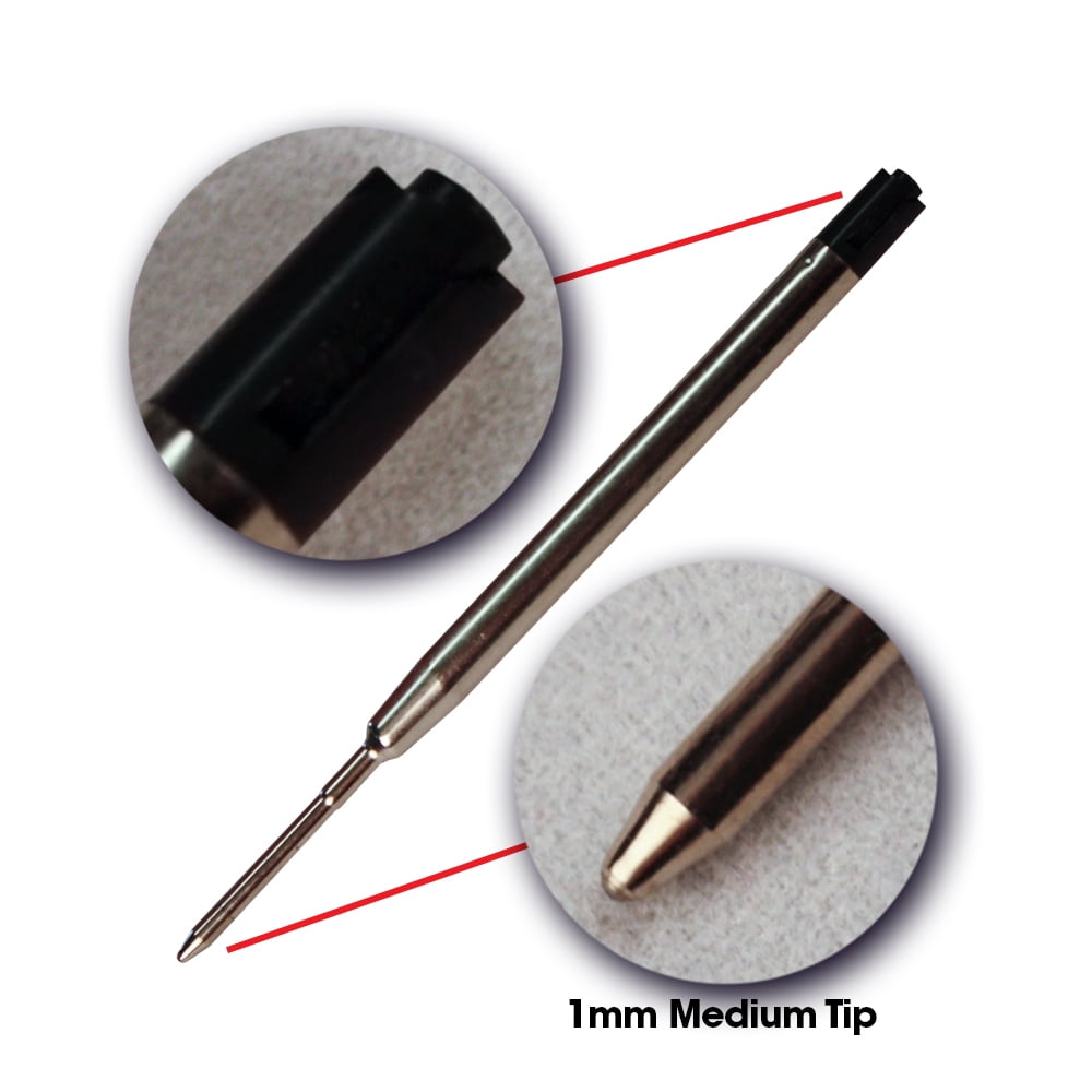 Jaymo Replacement for Parker 1950369 and Bastion - Measures 3.875 in / 98 mm Long - G2 Ballpoint Pen Refill - 48 Black