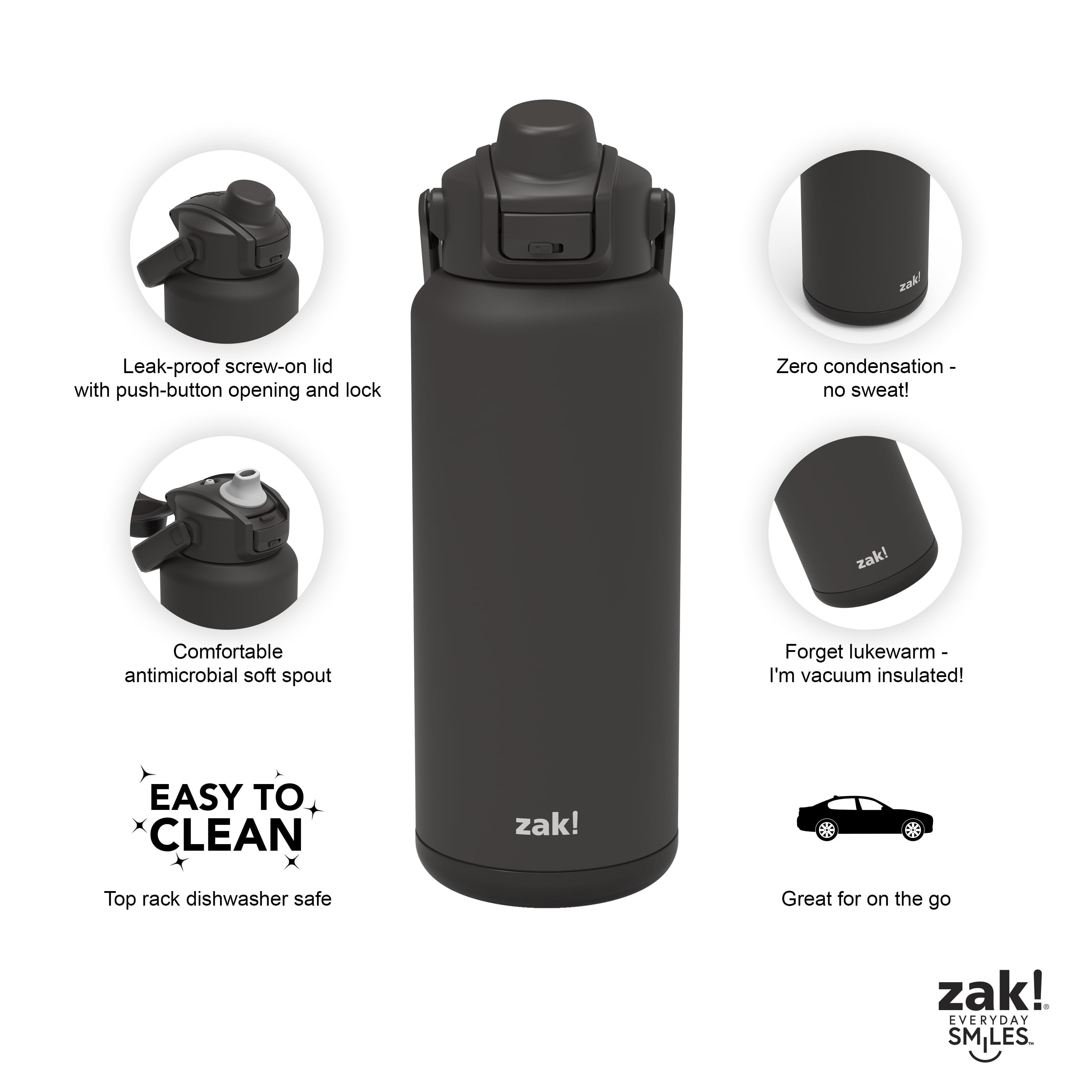 Zak! Designs Jungle Joy Double Walled Stainless Steel Water Bottle, 1 ct -  King Soopers