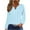 Light Blue, variant on Timegard Eyelet Tops for Women Notched V Neck Button Blouse Dressy Casual Long Sleeve Loose Tops Fall