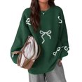 thumbnail image 2 of Suéter Oversized de Punto Grueso con Lazo PRETTYGARDEN para Mujer, 2 of 4