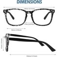 thumbnail image 5 of Happy Store CN82 Large Oversized Bold Frame UV 400 Clear Lens Horn Rimmed Glasses,Black Spot, 5 of 5