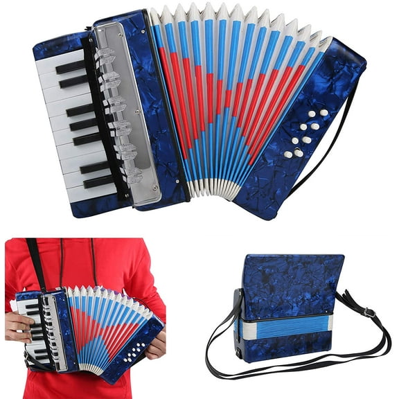 17 Keys 8 Bass Hand Accordion for Kids Beginners Musical Instrument Training