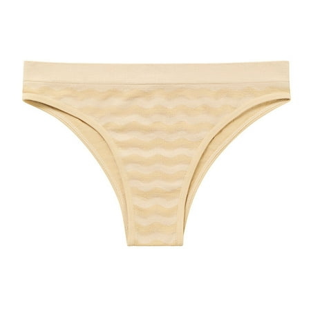 Bigersell Womens Underwear Boyshorts Clearance High Waisted Underwear Women Tangas Panty Style P-1671 Spandex Shaping Panties Plus Size Thongs Ladies Briefs High Waist Women s Panties Beige S