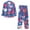 24# Royal Blue, variant on Heart Print Flannel Pajama Set for Women - Long Sleeve Button Down Two Piece Sleepwear Royal Blue L