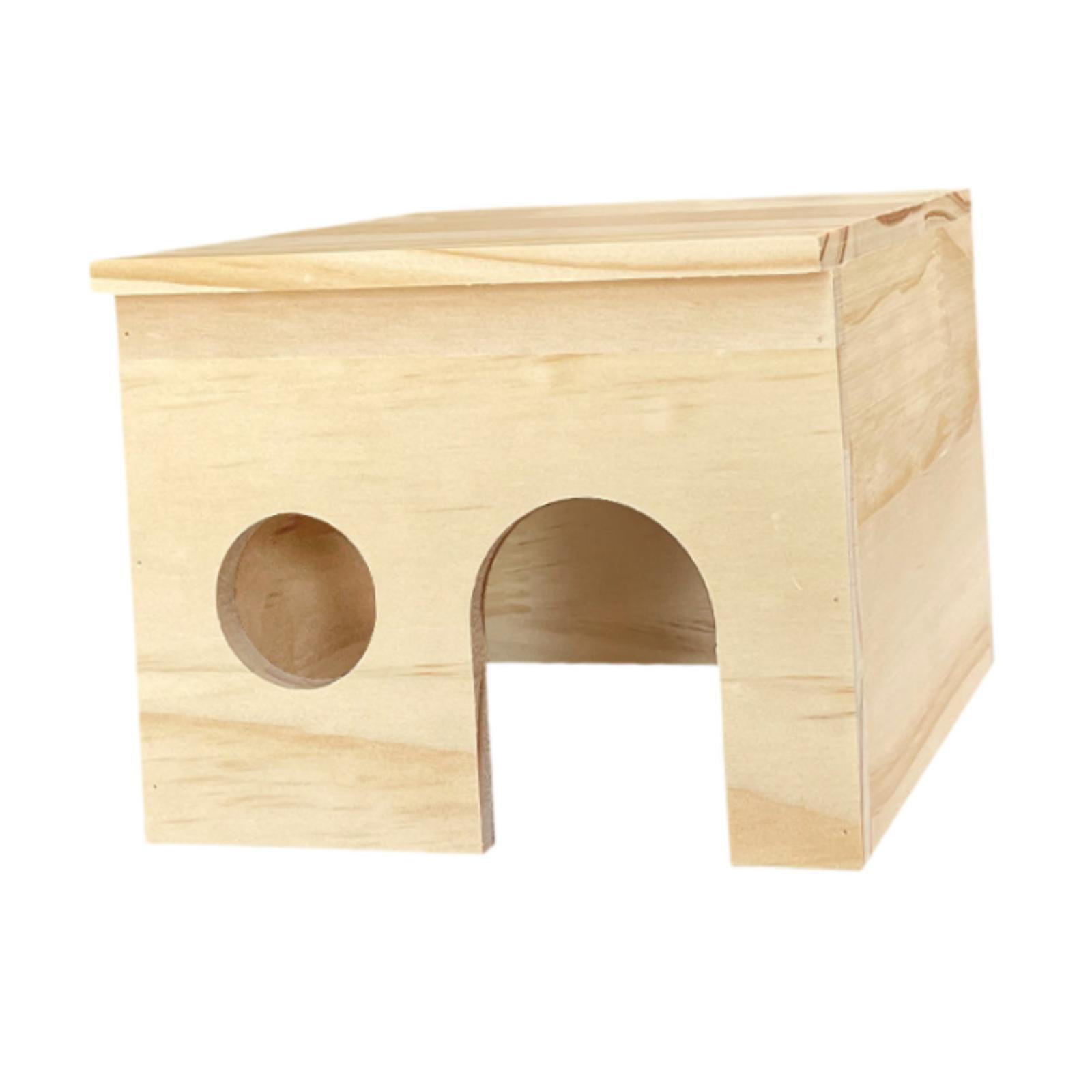 EHJRE Wooden Pet Toy House Chamber Landscaping Supplies Cabin Hamster Hut Habitat for Chinchilla Dwarf Hamster Mice Small Animals