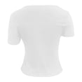 thumbnail image 6 of DHFJKG Summer T Shirts For Women Sexy Hallow Out Asymmetrical Fitted Short Sleeve Casual Basic Tee Going Out Clothes Stylish Tops, 6 of 6
