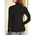 thumbnail image 2 of Women's Long Sleeve Slim Fit Mock Turtleneck Basic T-Shirts Blouse Tops, 2 of 5