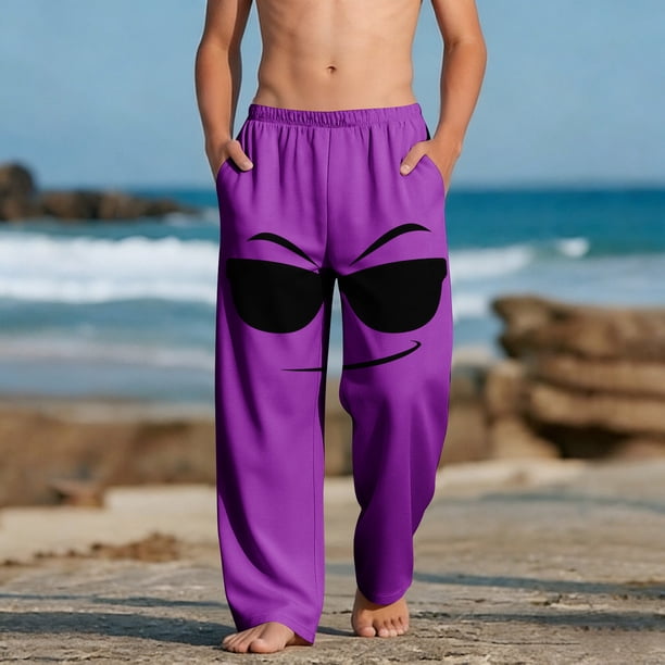 Pantalones largos para niños y niñas, de moda, estampados, casuales, de playa, con bolsillos.