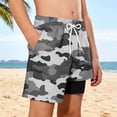 thumbnail image 4 of ATOGUTA Swim Shorts for Boys with Liner Bathing Suits Summer Quick Dry Swimwear Swim Trunks Size 5T-14, Gray, 4 of 6