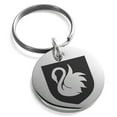 thumbnail image 1 of Stainless Steel Swan Harmony Coat of Arms Shield Engraved Small Medallion Circle Charm Keychain Keyring, 1 of 1