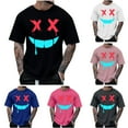 thumbnail image 4 of WREESH Halloween T-Shirts Summer Fashion Casual Men's Round Neck Printed T-Shirt Top Blue, 4 of 5