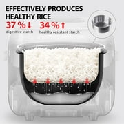 Toshiba Electric Rice Cooker, 5.5 Cup, Multi-Cooker Steamer and Warmer, Digital, 8 Functions, White