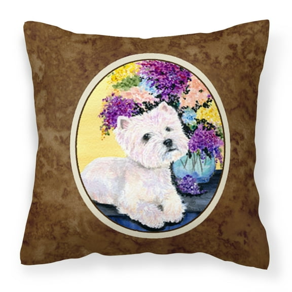 Carolines Treasures SS8291PW1414 Westie Fabric Decorative Pillow, 14Hx14W, multicolor