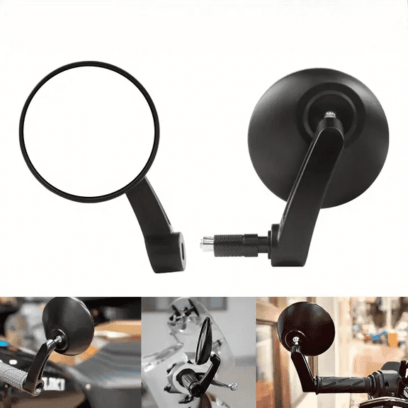 Suitable for 7/8" 22mm Motorcycle Rear View Mirrors Motorbike Retro Round Handlebar End Side Mirror for Scooters ATV bike Anti-glare