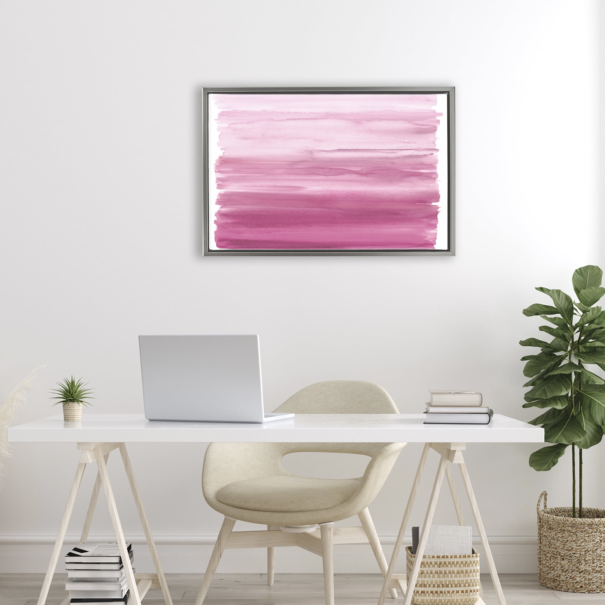 Stupell Industries Ombre Pink Blush Gray Framed Floater Canvas Wall Art, design by Allie Corbin
