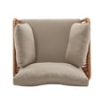 thumbnail image 5 of 36" Beige and Light Wood-Tone Rope Iron Lounge Chair with Cushions, Perfect for Natural and Modern Spaces, 5 of 6