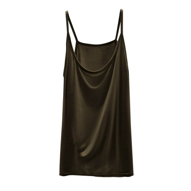 Timegard Débardeur pour Femmes Grande Taille Col Rond Ample Pyjama Doux Vêtements de Détente Couleur Unie