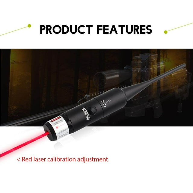 Bore Sighter Kit with Carrying Box Adjustable Universal Hunting Tools Light Wear-resistant Boresighter Set Adults Teenagers Men Red Light