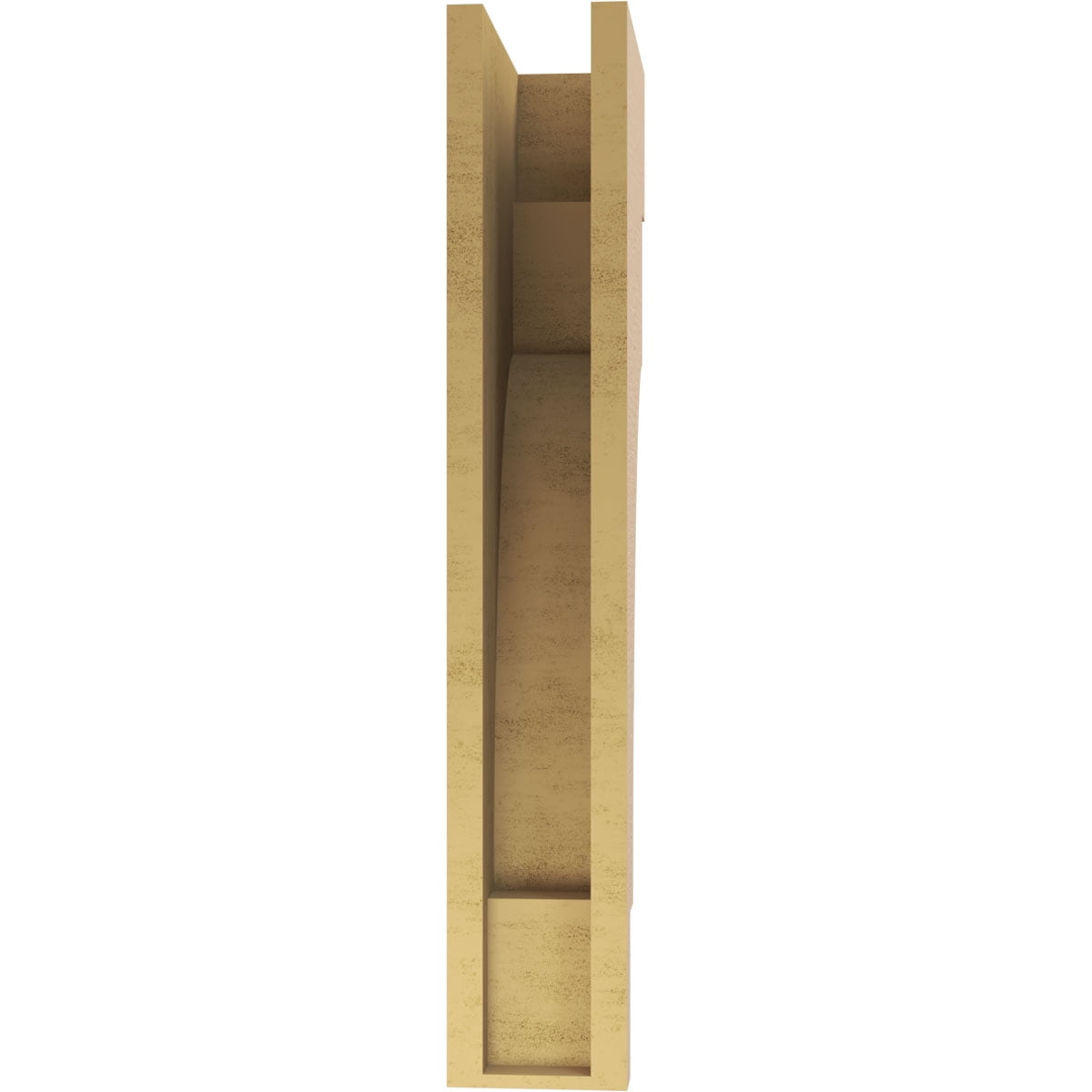 5"W x 10"D x 30"H Thin Mediterranean Rough Cedar Woodgrain TimberThane Corbel, Primed Tan