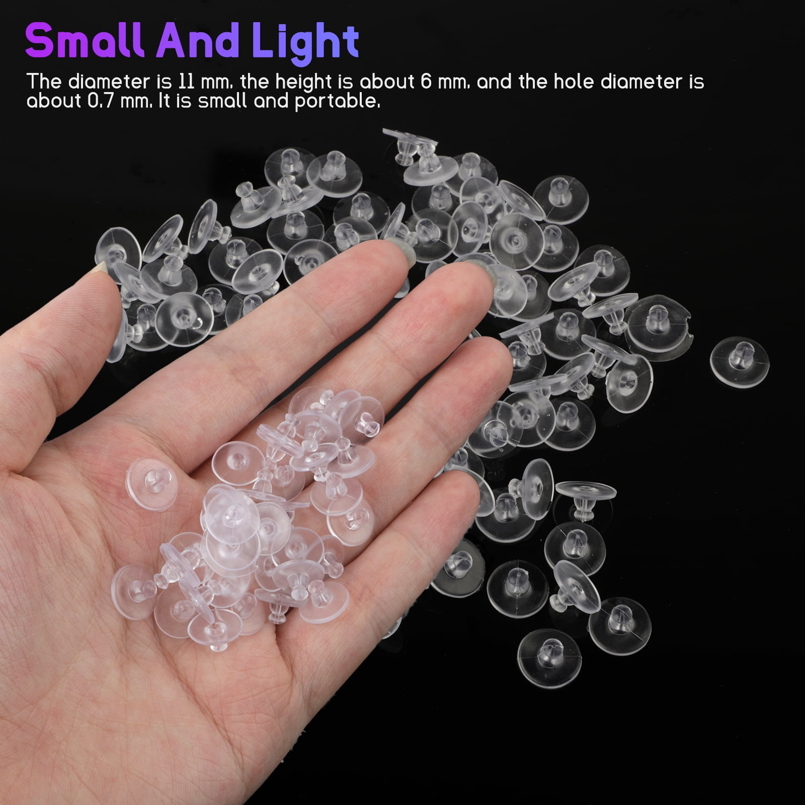 200Pcs Clear Earring Backs Safety Ear Stoppers Replacement Fish Hook Post  Studs