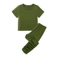thumbnail image 1 of Odeerbi 1-7 Años Niños Niñas Pijamas de Verano Camisetas de Manga Corta de Algodón Pantalones Conjunto de Dos Piezas de Pijama Suave, 1 of 8