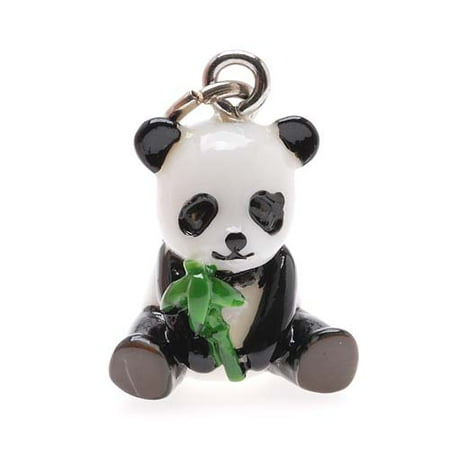 Hand Painted 3-D Panda W/ Bamboo Charm 19mm Lightweight (1)