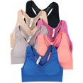 thumbnail image 6 of ToBeInStyle Womens Pack of 6 Comfortable and Supportive Racerback Sports Bras, 6 of 8