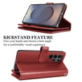 thumbnail image 6 of Tekcoo For Samsung Galaxy S26 Ultra Wallet Case with Credit Card Holder for Women Men, Flip PU Leather Wallet Phone Case, Detachable Magnetic Kickstand Cover with Wrist Strap, Red, 6 of 7