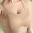thumbnail image 4 of Zpanxa Wireless Bras for Women Seamless Padded Wide Straps Breathable Everyday Tank Bra Khaki 40BC, 4 of 8