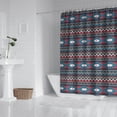 thumbnail image 2 of Blue Geometric and Striped Pattern Shower Curtain 72"x84" ,Bathroom Decorative Shower Curtains Set with 12 Hooks,Modern Waterproof Washable Shower Curtain, 2 of 6