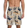 thumbnail image 3 of Lsque Butterflies Mens Sleep Pajama Shorts,Short Pajama Pants, Cotton Ultra-Soft Knit-Small, 3 of 9
