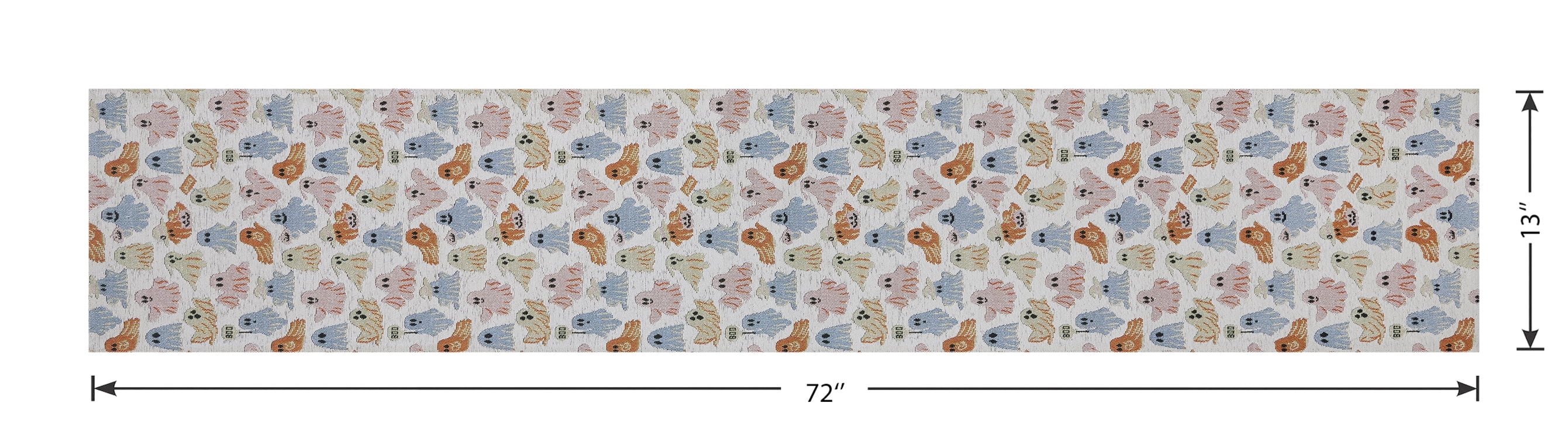Halloween Ghosts 13" x 72" Table Runner - 100% Polyester, Multi-color