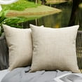 thumbnail image 1 of Dinheiro WAYIMPRESS Almohadas de exterior para muebles de patio, fundas de almohada impermeables, cojines cuadrados de jardín, fundas de almohada de lino para patio, tienda de campaña, sofá, 18.0 x, 1 of 6