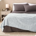 thumbnail image 3 of Bare Home Faux Shearling Blanket - Fluffy & Soft - Lightweight - Full/Queen, Dusty Blue - Tipped, 3 of 7